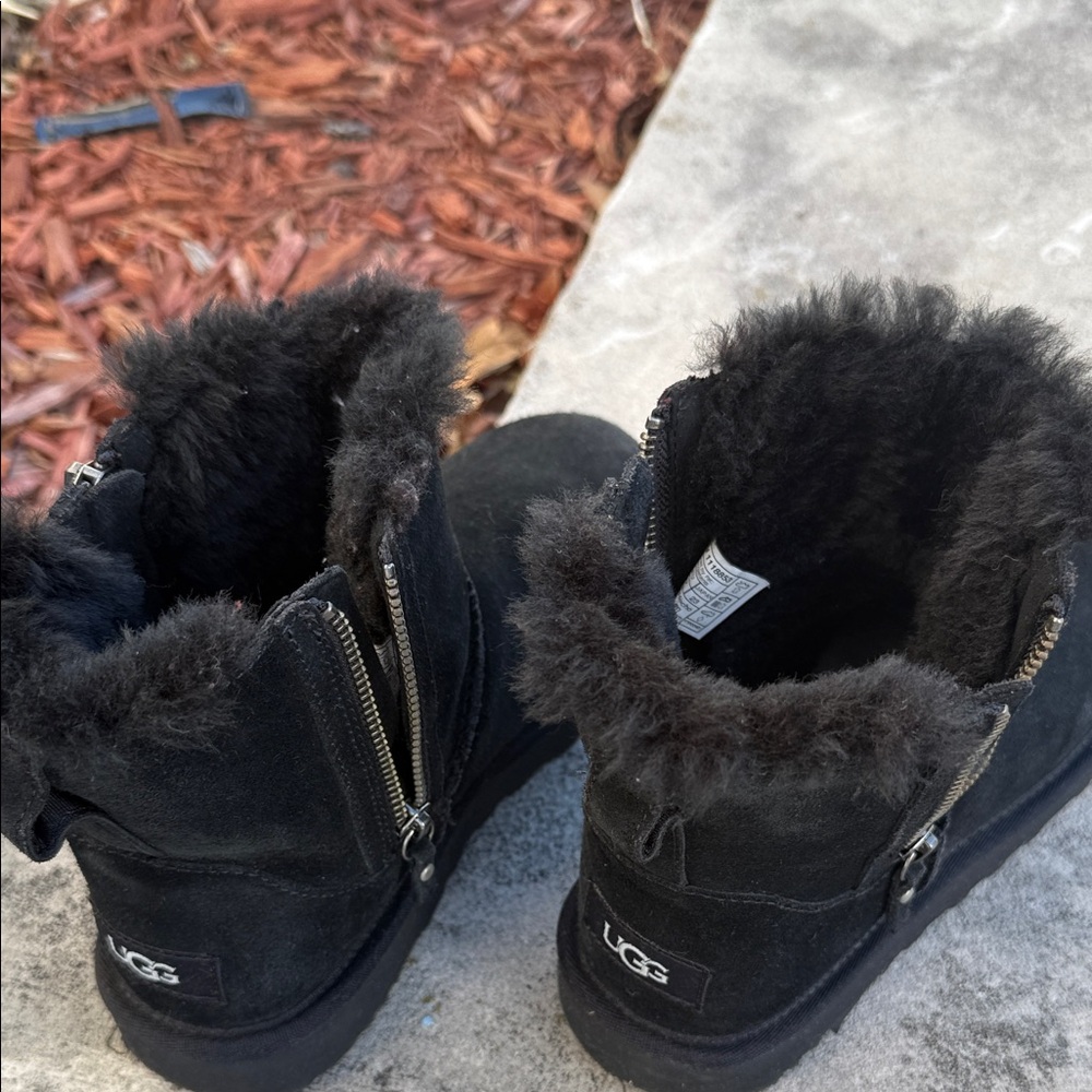 UGG Kids' Black Shearling Boots
